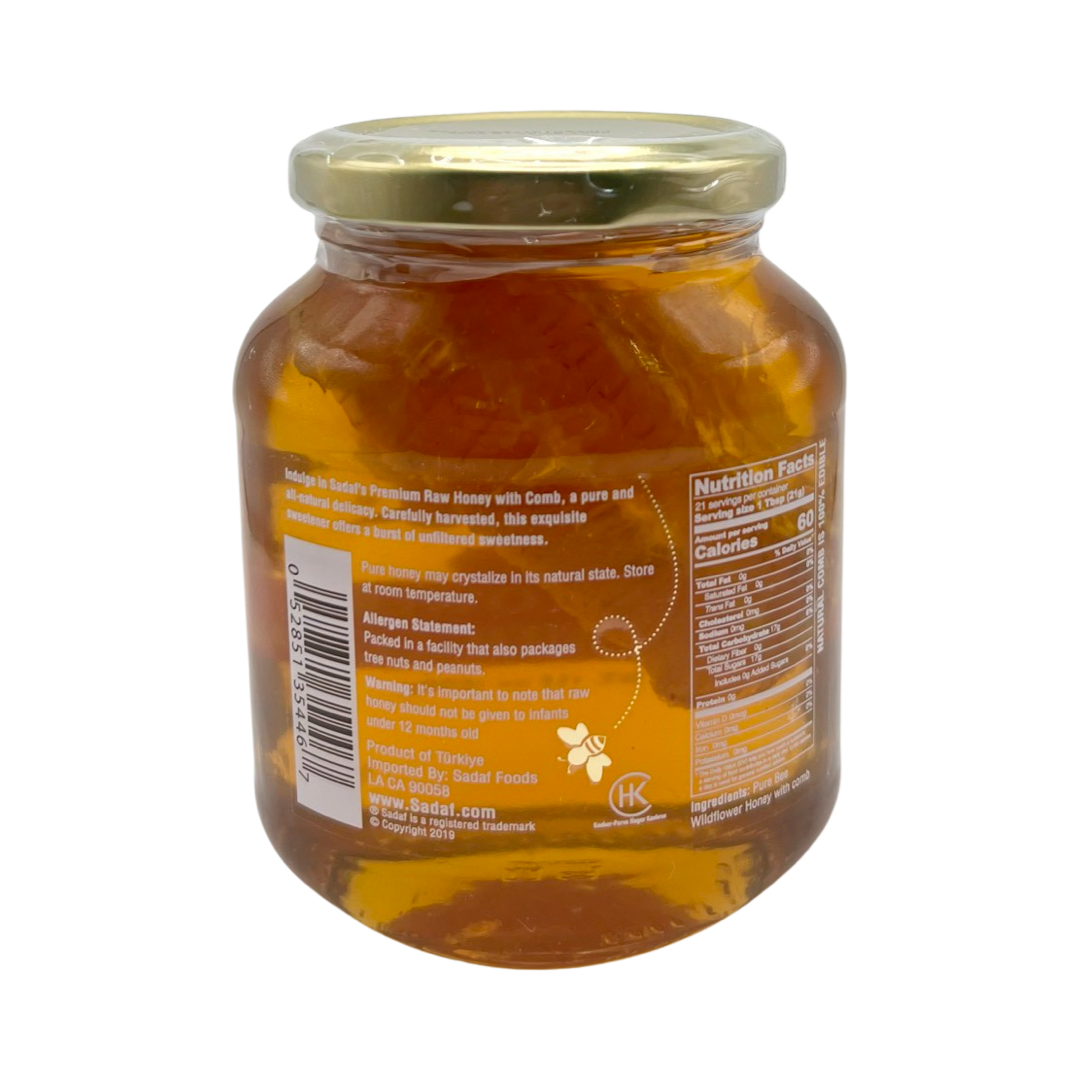Sadaf Raw Wildflower Honey with Comb - Asal -  عسل با موم