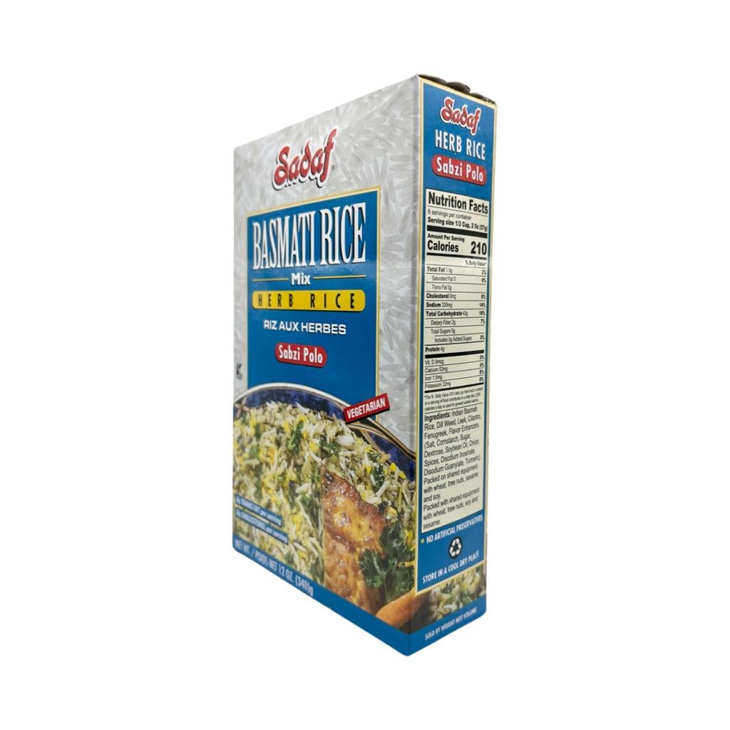 Sadaf Basmati Rice Mix - Vegetarian Herb Rice - Sabzi Polo - سبزی پلو