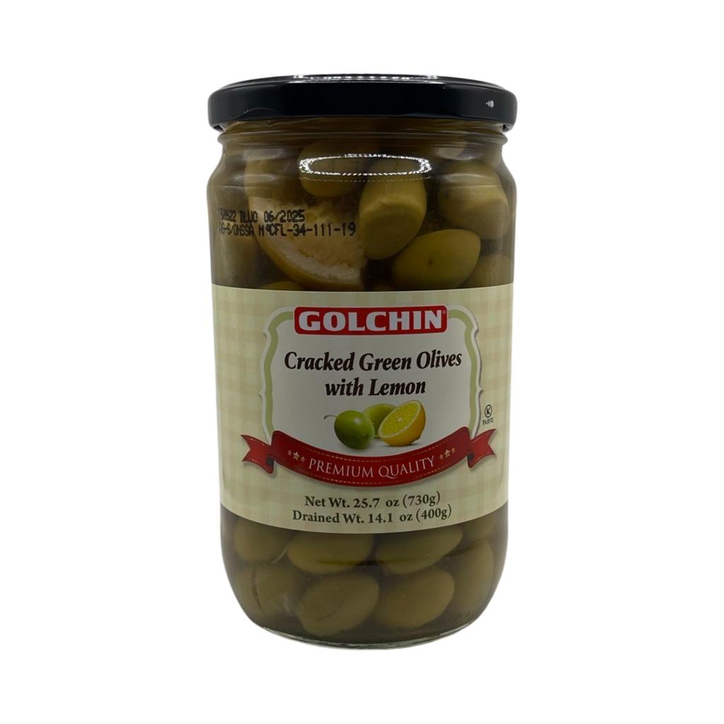 Golchin Cracked Green Olives with Lemon - Zaytoon - زیتون سبز با لیمو